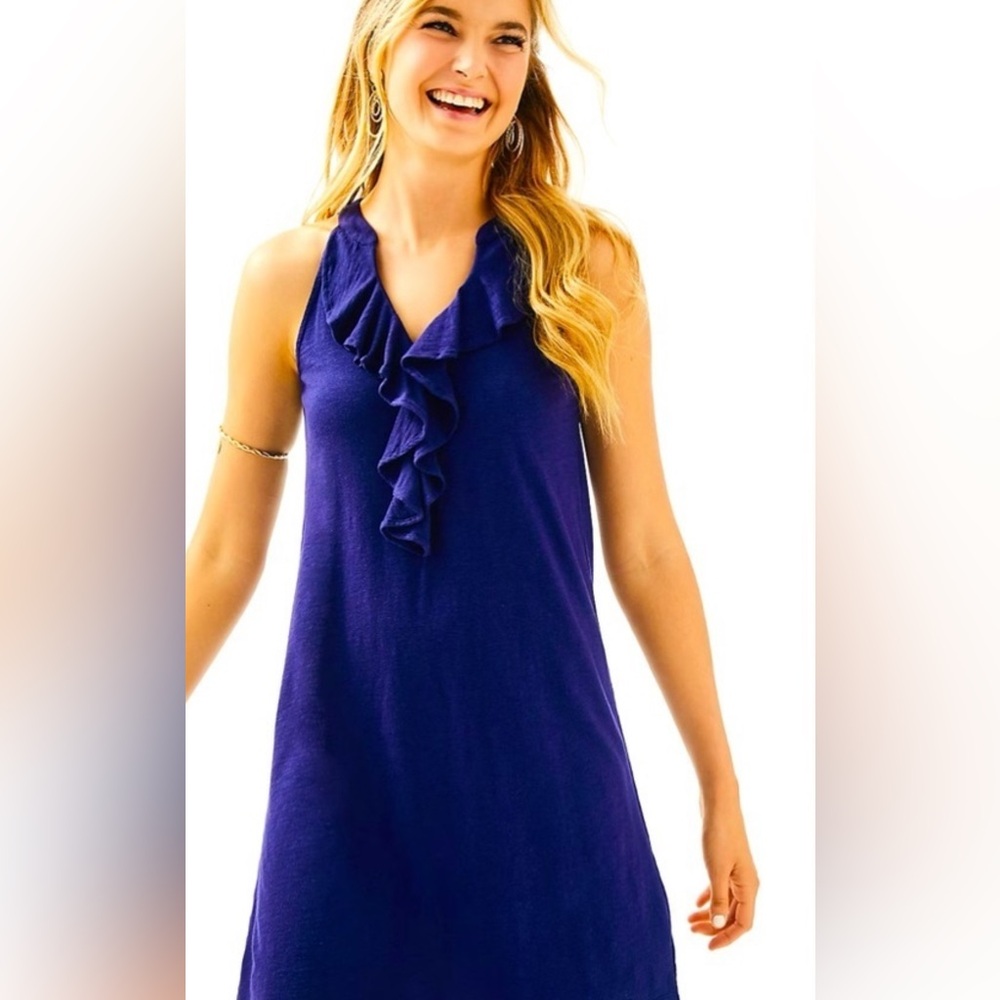 Lilly Pulitzer Shay Dress navy sz Large EUC